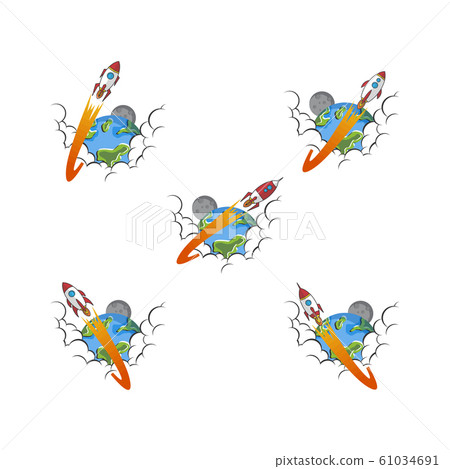 rocket ship launch space travel sign badge label rocket ship launch space travel sign badge label 61034691