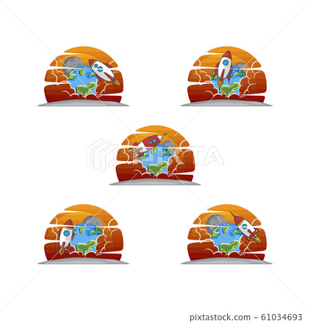 rocket ship launch space travel sign badge label rocket ship launch space travel sign badge label 61034693