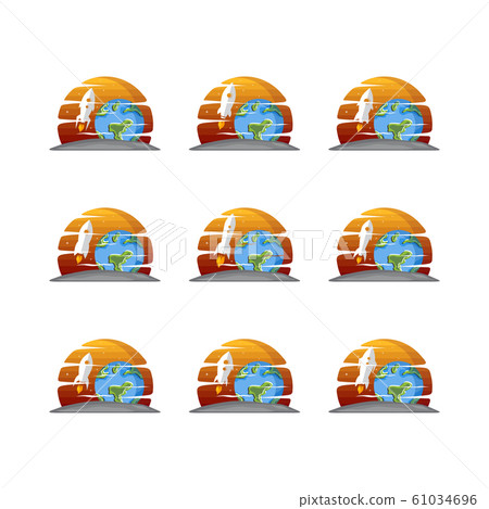rocket ship launch space travel sign badge label rocket ship launch space travel sign badge label 61034696
