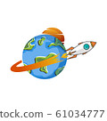 rocket ship launch space travel theme vector 61034777