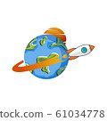 rocket ship launch space travel theme vector 61034778