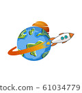 rocket ship launch space travel theme vector 61034779
