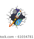 rocket ship launch space travel theme vector 61034781