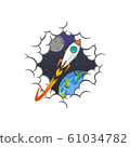 rocket ship launch space travel theme vector 61034782