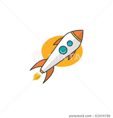 rocket ship launch space travel theme vector 61034786