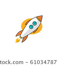 rocket ship launch space travel theme vector 61034787