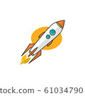 rocket ship launch space travel theme vector 61034790