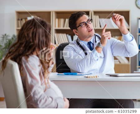 Pregnant woman visiting doctor for consultation Pregnant woman visiting doctor for consultation 61035299