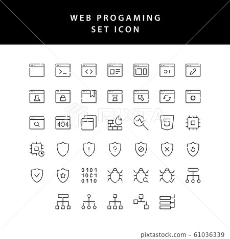 web programing outline icon set web programing outline icon set 61036339