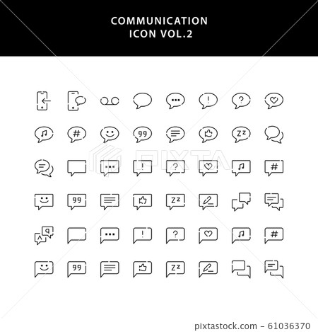 communication outline icon set 61036370