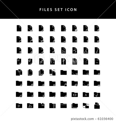 Document Files icon glyph style  set Document Files icon glyph style  set 61036400
