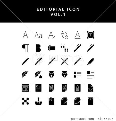 editorial glyph style  icon set vol1 61036407