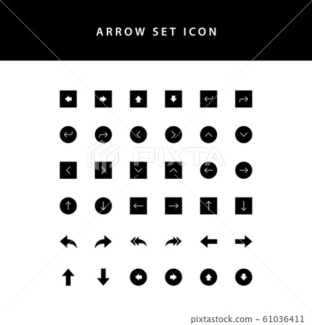 arrows icons set glyph style - Stock Illustration [61036411] - PIXTA