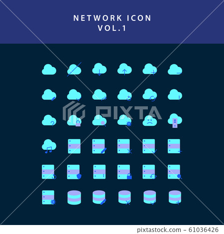 Cloud computing network flat style design icon - Stock Illustration ...