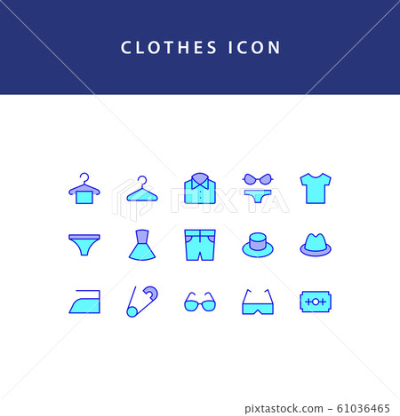 Clothes filled outline icon set Clothes filled outline icon set 61036465
