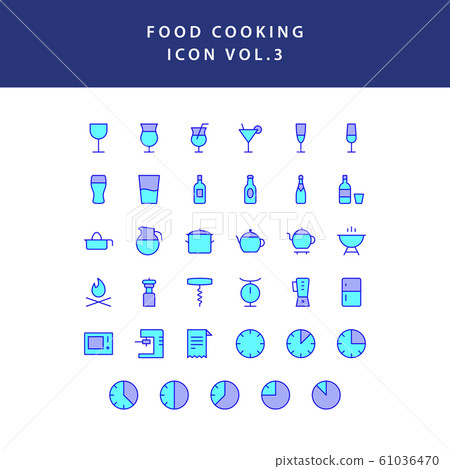food cooking icon set filled outline set vol 3 61036470
