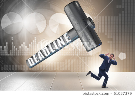 Businessman failing to meet the deadline 61037379