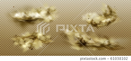 Desert sandstorm, brown dusty cloud on transparent 61038102