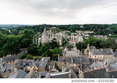 View of the medieval town of Josseline in Brittany 61038260