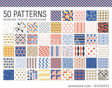 50 seamless geometric patterns - Stock Illustration [61038351] - PIXTA