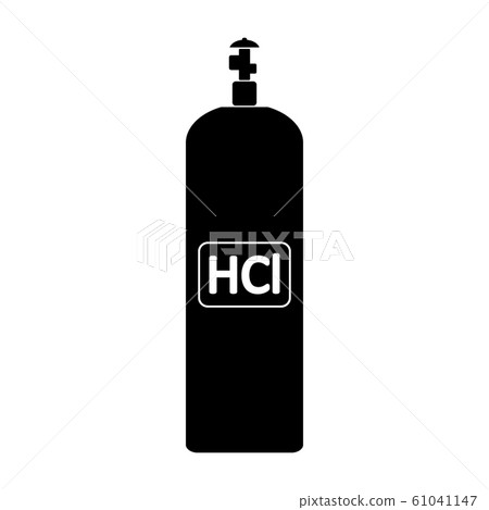 Hydrogen chloride gas cylinde icon. Hydrogen chloride gas cylinde icon. 61041147