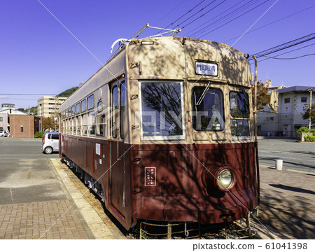 福岡縣北九州市的Mojiko Retro西鐵有軌電車單人100型Moji區 福岡縣北九州市的Mojiko Retro西鐵有軌電車單人100型Moji區 61041398