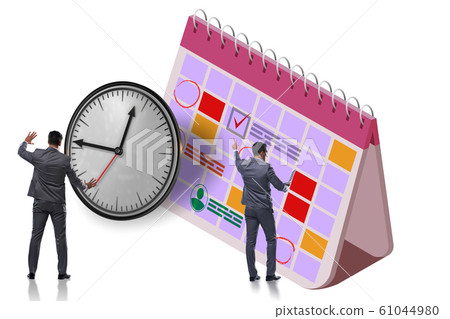 Business calendar concept with businessman Business calendar concept with businessman 61044980