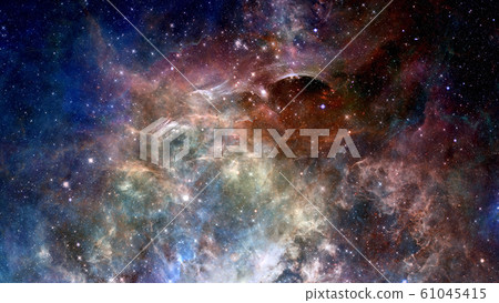 Infinite space background with nebulas and stars. Infinite space background with nebulas and stars. 61045415