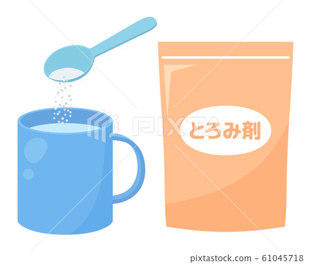 Illustration of cup _ put thickener _ bag 61045718
