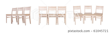 Row of chairs isolated on the white 61045721