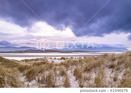 The landscape of the Sheskinmore Nature Reserve between Ardara and Portnoo in Donegal - Ireland 61046876