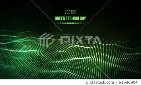 Green technology background. Green energy vector illustration eps10. Team communication concept green background. Vector presentation tech background. 61046904
