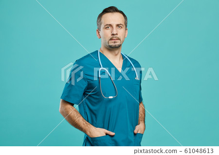 Portrait of doctor in scrubs Portrait of doctor in scrubs 61048613