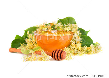 Fresh honey with linden flowers 61049019