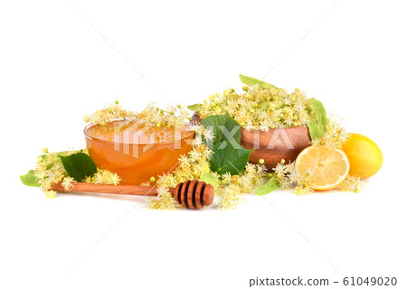 Fresh honey with linden flowers 61049020