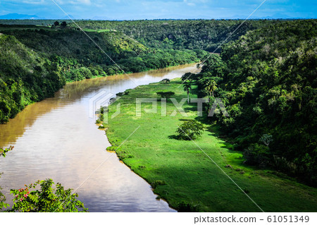 Tropical river Chavon in Dominican Republic 61051349