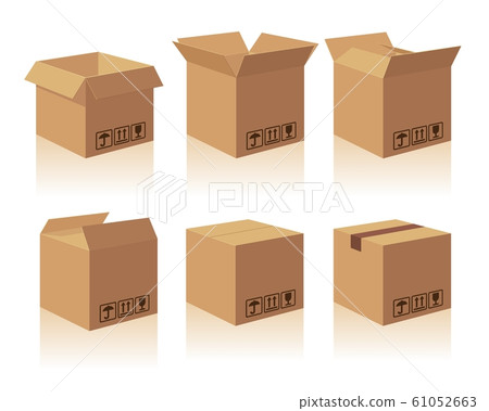 Open and closed recycle brown carton delivery 61052663