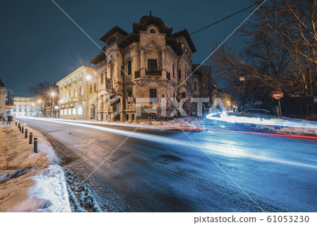 Bucharest night scene in winter season Bucharest night scene in winter season 61053230