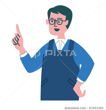 Proposal by a male husband wearing an apron Proposal by a male husband wearing an apron 61053383