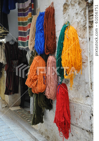 Morocco, Fez, Medina, Souq, Yarn Store Morocco, Fez, Medina, Souq, Yarn Store 61056751