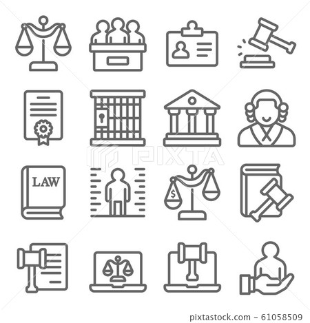 Law and justice icons set vector illustration....-插圖素材 [61058509] - PIXTA圖庫