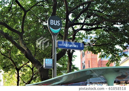 Paris bus stop Paris bus stop 61058518
