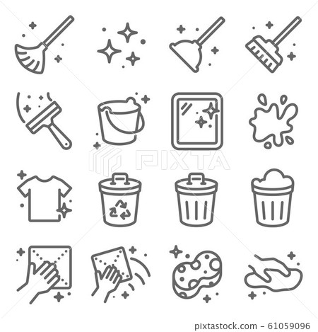 Clean Icons Set Vector Illustration Contains Stock Illustration