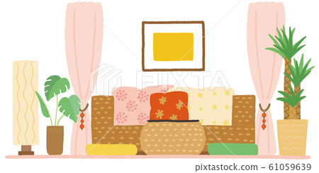 Asian style interior living Asian style interior living 61059639