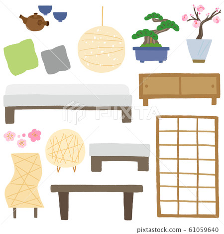 Japanese style interior furniture set Japanese style interior furniture set 61059640