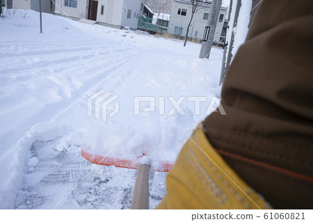 Snow removal work (POV shooting) 61060821