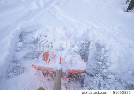 Snow removal work (POV shooting) 61060825