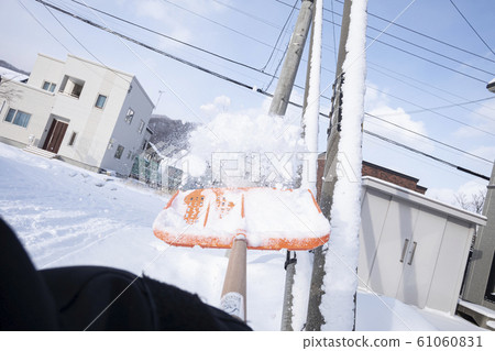 Snow removal work (POV shooting) 61060831