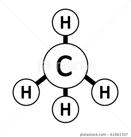 Methane molecule icon. Methane molecule icon. 61061307