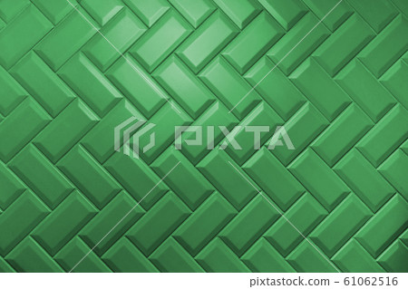 Beveled emerald matt ceramic tiles pattern laid herringbone 61062516